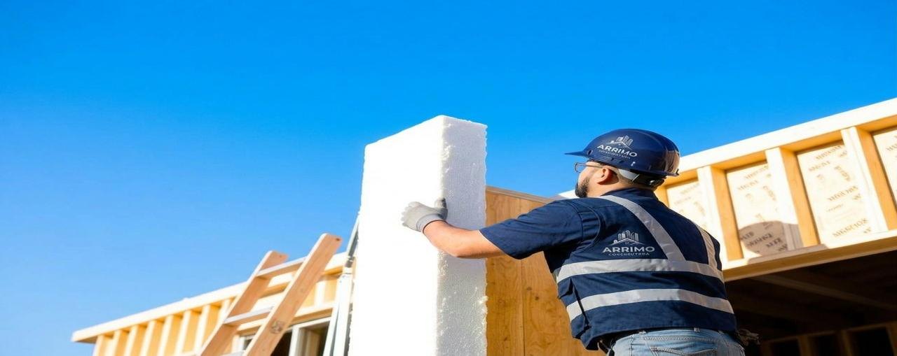 Instalação de painel EPS em obra